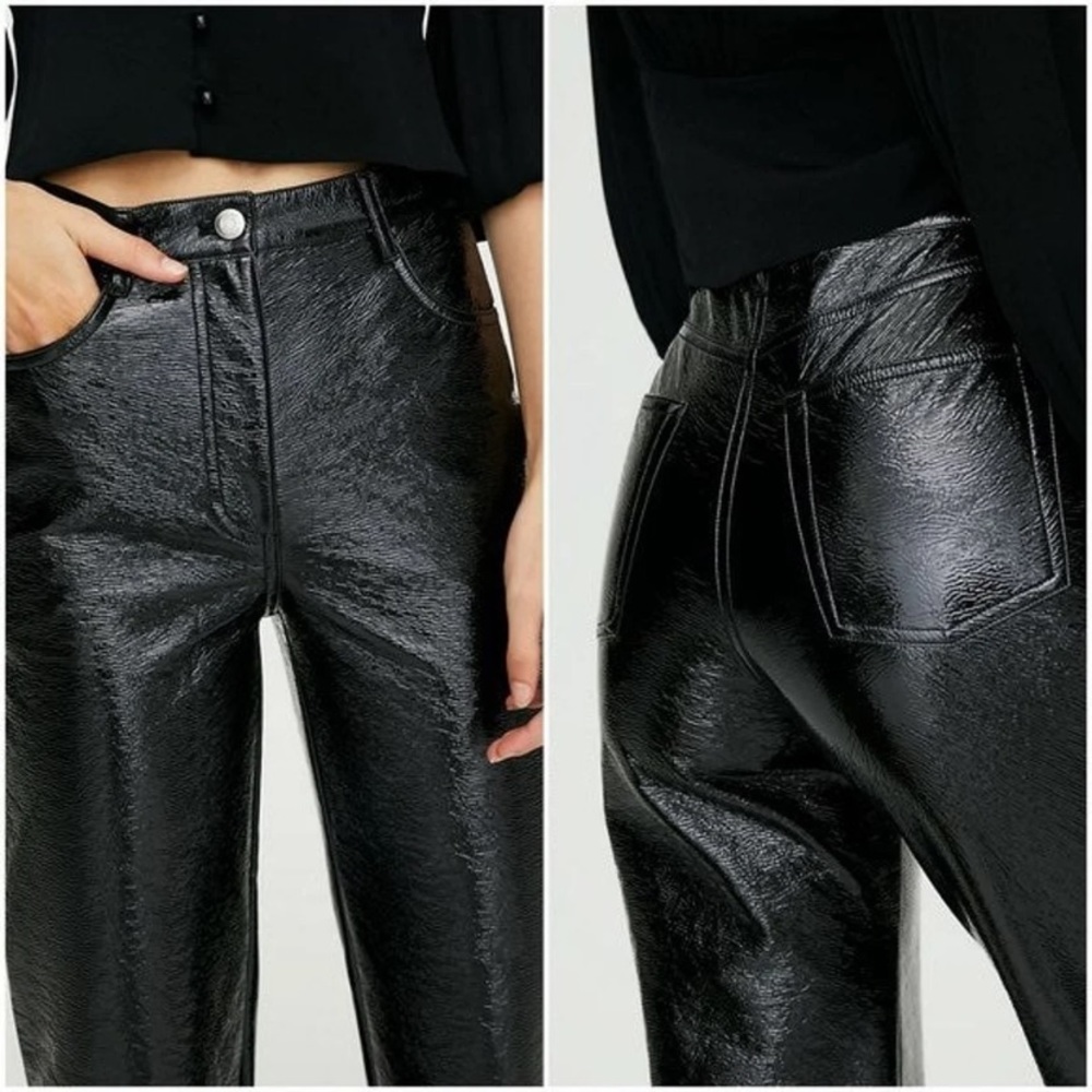 Aritzia Wilfred Super High Rise black Melina Faux Leather Pant. Great condition